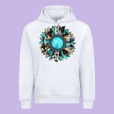 Western Sunflower Gemstone Urban Hoodie Designed By Jahusdesignshop