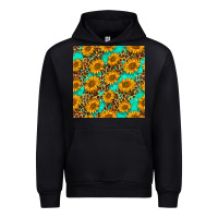 Black sunflowers and leopard western seamless pattern Urban Hoodie - BundleAndBundleShop