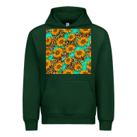 Forest Green sunflowers and leopard western seamless pattern Urban Hoodie - BundleAndBundleShop