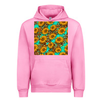 Fuchsia Pink sunflowers and leopard western seamless pattern Urban Hoodie - BundleAndBundleShop