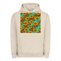 Pigment French Oak sunflowers and leopard western seamless pattern Urban Hoodie - BundleAndBundleShop