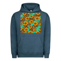 Pigment Midnight Navy sunflowers and leopard western seamless pattern Urban Hoodie - BundleAndBundleShop