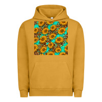 Pigment Peanut Butter sunflowers and leopard western seamless pattern Urban Hoodie - BundleAndBundleShop