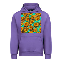Tulip sunflowers and leopard western seamless pattern Urban Hoodie - BundleAndBundleShop