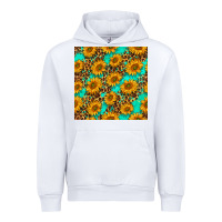 White sunflowers and leopard western seamless pattern Urban Hoodie - BundleAndBundleShop