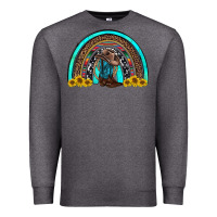 Charcoal Heather western cowboy boots sunflowers rainbow Premium Sweatshirt - RanaPortraitStore