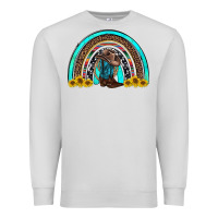 Dove Grey western cowboy boots sunflowers rainbow Premium Sweatshirt - RanaPortraitStore