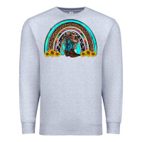 Heather Grey western cowboy boots sunflowers rainbow Premium Sweatshirt - RanaPortraitStore