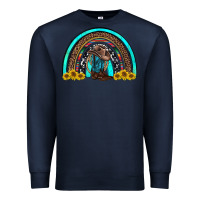 Navy western cowboy boots sunflowers rainbow Premium Sweatshirt - RanaPortraitStore