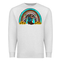 Oatmeal Heather western cowboy boots sunflowers rainbow Premium Sweatshirt - RanaPortraitStore