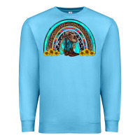 Ocean Blue western cowboy boots sunflowers rainbow Premium Sweatshirt - RanaPortraitStore
