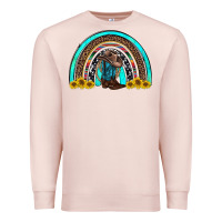 Pale Pink western cowboy boots sunflowers rainbow Premium Sweatshirt - RanaPortraitStore
