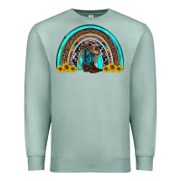 Seafoam western cowboy boots sunflowers rainbow Premium Sweatshirt - RanaPortraitStore