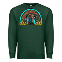 Sports Green western cowboy boots sunflowers rainbow Premium Sweatshirt - RanaPortraitStore