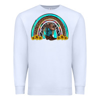 White western cowboy boots sunflowers rainbow Premium Sweatshirt - RanaPortraitStore