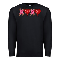 Black valentine's day xoxo heart balloon Premium Sweatshirt - RanaPortraitStore