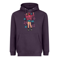 Plum western pink with stars and cowgirl Heavyweight Hoodie - texasbilliewilder