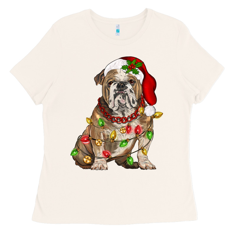 Christmas English Bulldog Ladies Tee by BarkalooDesign | Teevron