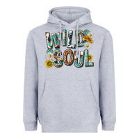 Heather Grey western wild soul with sunflowers Heavyweight Hoodie - texasbilliewilder
