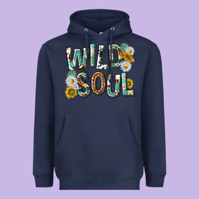 Heavyweight Hoodie western wild soul with sunflowers