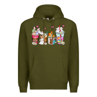 Army Green easter coffee cups Premium Hoodie - AdoDesignShop