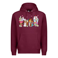 Burgundy easter coffee cups Premium Hoodie - AdoDesignShop
