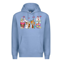 Colony Blue easter coffee cups Premium Hoodie - AdoDesignShop