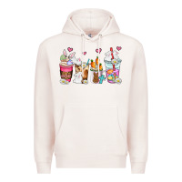 Pale Pink easter coffee cups Premium Hoodie - AdoDesignShop