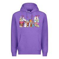 Purple easter coffee cups Premium Hoodie - AdoDesignShop