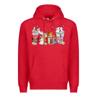Red easter coffee cups Premium Hoodie - AdoDesignShop