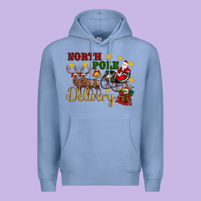 North Pole Delivery Santa Sleigh Premium Hoodie Designed By Artiststas