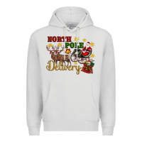 Dove Grey North Pole Delivery Santa Sleigh Premium Hoodie - Artiststas