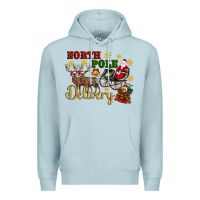 Blue Mist North Pole Delivery Santa Sleigh Premium Hoodie - Artiststas