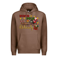 Chestnut North Pole Delivery Santa Sleigh Premium Hoodie - Artiststas