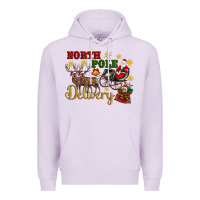 Lilac North Pole Delivery Santa Sleigh Premium Hoodie - Artiststas
