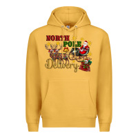 Mustard North Pole Delivery Santa Sleigh Premium Hoodie - Artiststas