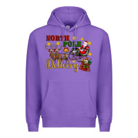 Purple North Pole Delivery Santa Sleigh Premium Hoodie - Artiststas
