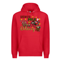 Red North Pole Delivery Santa Sleigh Premium Hoodie - Artiststas