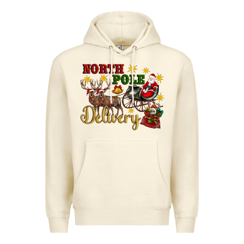 North Pole Delivery Santa Sleigh Premium Hoodie by Artiststas | Teevron