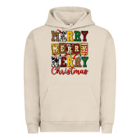 Pigment French Oak merry merry merry christmas ado Urban Hoodie - AdoDesignShop