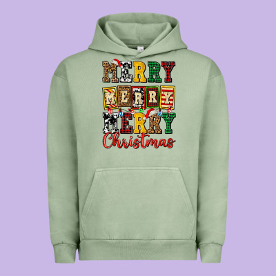 Merry Merry Merry Christmas Ado Urban Hoodie Designed By Adodesignshop