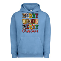 Pigment Pebble Blue merry merry merry christmas ado Urban Hoodie - AdoDesignShop