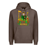 Coffee st patricks clover king  with shamrocks Premium Hoodie - AdoDesignShop