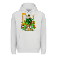 Dove Grey st patricks clover king  with shamrocks Premium Hoodie - AdoDesignShop