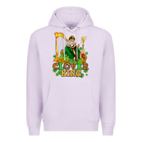 Lilac st patricks clover king  with shamrocks Premium Hoodie - AdoDesignShop