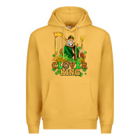 Mustard st patricks clover king  with shamrocks Premium Hoodie - AdoDesignShop