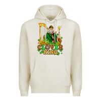 Oatmeal Heather st patricks clover king  with shamrocks Premium Hoodie - AdoDesignShop
