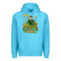 Ocean Blue st patricks clover king  with shamrocks Premium Hoodie - AdoDesignShop