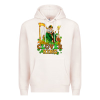 Pale Pink st patricks clover king  with shamrocks Premium Hoodie - AdoDesignShop