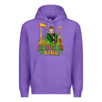 Purple st patricks clover king  with shamrocks Premium Hoodie - AdoDesignShop